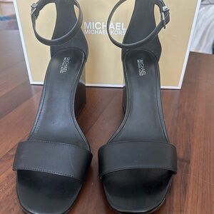 New never worn Michael Kors Black Ankle-Strap Block Heel Sandals